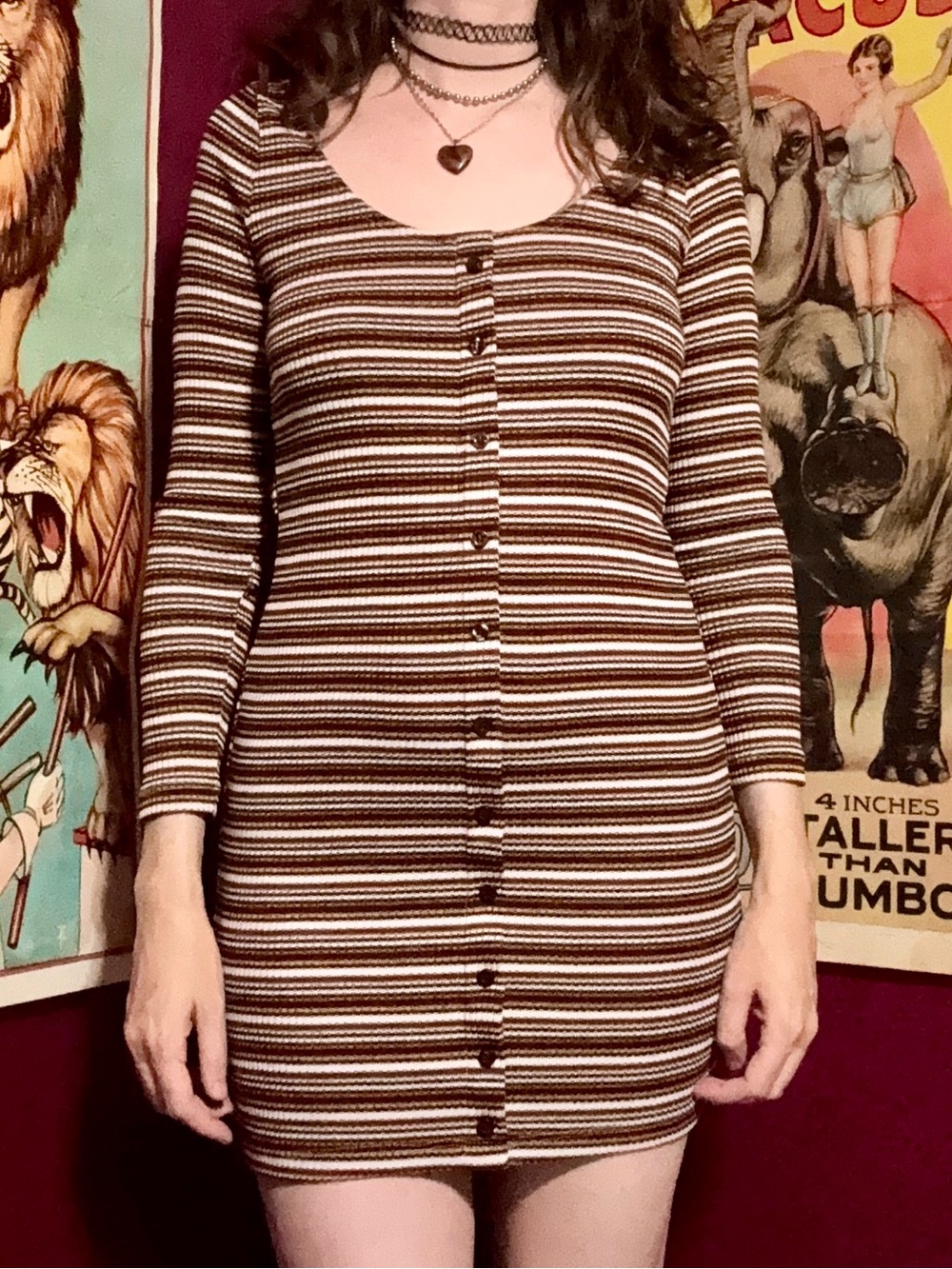 Topshop Retro 90s Inspire Striped Scoop Neck Mini Dress Sz 6